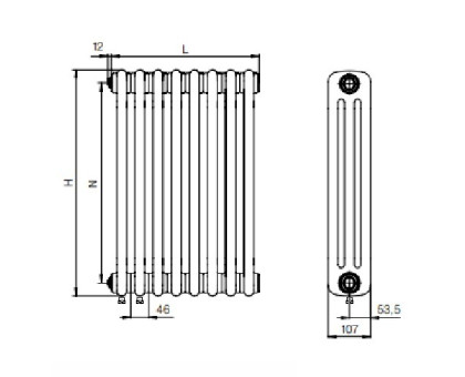 Стальной трубчатый радиатор RIFAR TUBOG TUB 3057-10-DV1