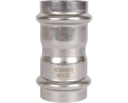 ROMMER RSS-0017-000042 Муфта равнопроходная, 42, из нержавеющей стали прессовой