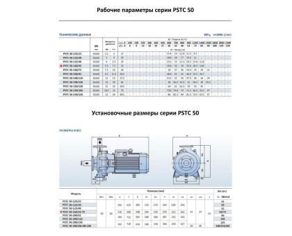 Насосный агрегат моноблочный фланцевый PURITY PSTC 50-160/55