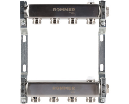 ROMMER RMS-4401-000004 ROMMER Коллектор из нержавеющей стали для радиаторной разводки 4 вых.