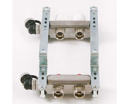 Коллекторная группа из нержавеющей стали с регулировочными и термостатическими вентилями UNI-FITT 1"x3/4"ЕК 2 выхода