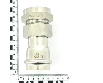 Муфта пресс-В 42 x 1" 1/2 с разъемным соединением и плоск. прокладкой нерж.сталь