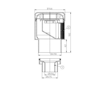 Канализационный вакуумный клапан Hutterer & Lechner, DN 50/75/110 (Россия)