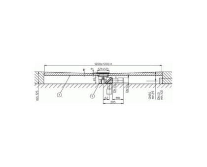 Закладная Hutterer & Lechner с сифоном под душевую кабину, 120x120 см