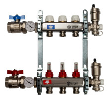 Коллектор из нержавеющей стали Stout в сборе с расходомерами 3 вых.
